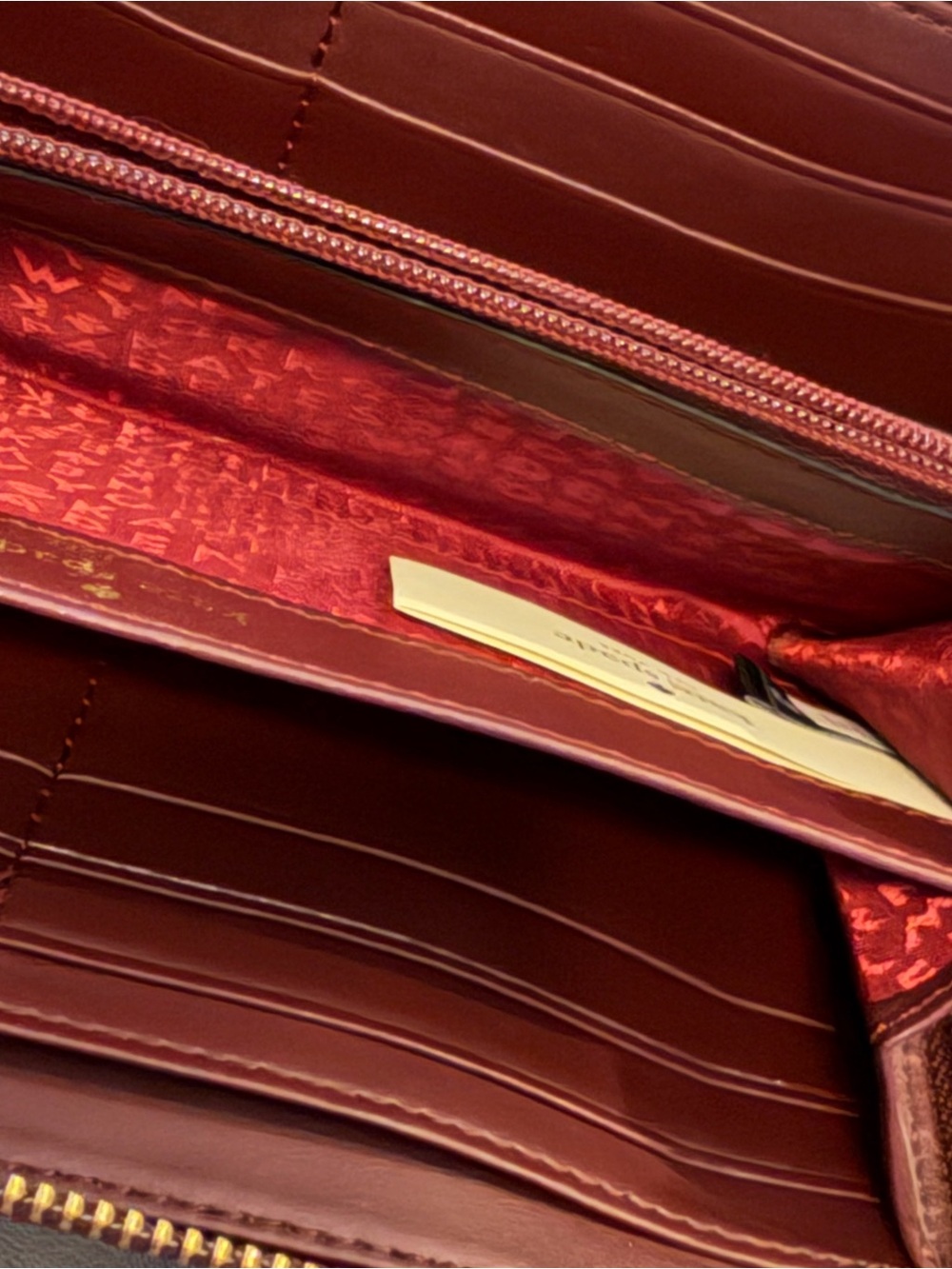 kate spade patent zip-around wallet in burgundy - Picture 4 of 10
